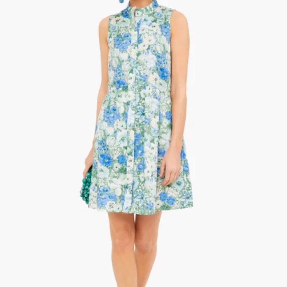 Tuckernuck Jardin de Fleurs Sleeveless Royal Shirt Dress